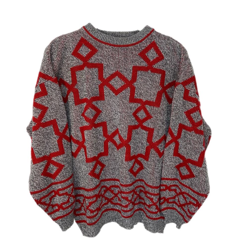 Vintage Grandpa Geo Pattern Crewneck Sweater - Men's Size M